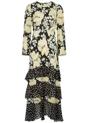 Rixo Johanne Floral-print Silk Maxi Dress - Black - S (UK 10 / S) S (UK 10 / S)