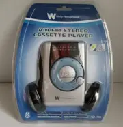 NOS Bass Boost Westinghouse Portable AM FM Cassette Player Headphones Auto Stop
