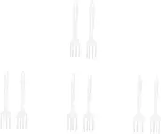 MAGICLULU 4sets Pasta Forks for Serving Silicone Salad Servers Silicone Household Fork Nonstick Stirring Utensil 2pcs*4
