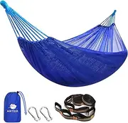 Anyoo Large Net Hammock 320 x 150 cm, Breathable Cool Mesh Hammock with Tree Straps Kits for Outdoor Camping Garden Backyard Patio Hiking Backpacking
