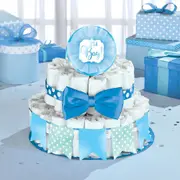 Baby Shower Boy Blue Deluxe Diaper Cake Kit