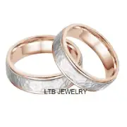 HAMMERED FINISH TWO TONE GOLD WEDDING BANDS, HIS & HERS MATCHING WEDDING RINGS
