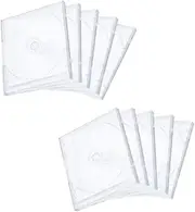 10 Pack 10.4mm Standard Clear CD Jewel Case,Standard Clear CD Jewel Case, Single Disc Holder with Inserts Clips