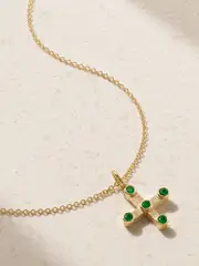 [Ileana Makri] Ileana Makri - Stepping Stone 18-karat Gold Emerald Necklace - One size One size Gold