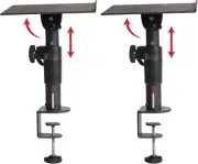 Compact Clamp-On Monitor Stands with Adjustable Height and Tilt - Pair of 2