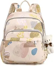 BAGFSHET Print Diaper Bag Backpack with Insulated Pocket Mama Baby Anti-theft Travel Bag with Dry Wet Separation Pocket