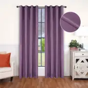 Linen Pattern Washable Room Darkening Blackout Curtain Panels, Set of 2