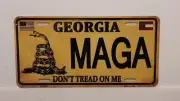 GEORGIA MAGA MAKE AMERICA DON'T TREAD ON ME TRUMP METAL AUTO TAG PLATE