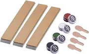 Bacher Leather Strop with Base for Angle Sharpening System - Set of 3 Pocket Stropping Hone and 4 Polishing Compound - fits KKmoon, Ruixin Pro Knife Sharpener