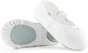 TIEJIAN Ballet Shoes for Girls, Canvas Dance Practice Slippers No-Tie Sole Yoga Gymnastics Shoes(Toddler/Little Kid/Big Kid)