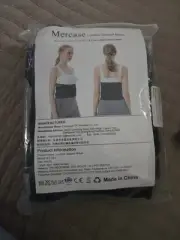 Mercase Women Sz L Lumbar Support Lower Back Brace Black Solid Protect Posture
