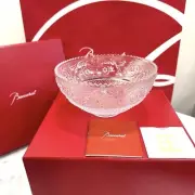 Baccarat Crystal Bowl Large L Size Floral Carving