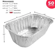 Handi-Foil 1 lb. Aluminum Mini-Loaf/Bread Pan - Disposable Baking Tin 50 Pack