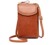 Brown*Small Crossbody Phone Bags , Cellphone Purse Wallet for Travel Shopping