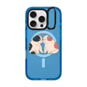 iPhone 16 Pro Impact Ring Stand Case MagSafe Compatible English Bulldog Kisses