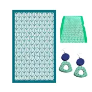 Uniform Leaf - Self-Adhesive Silk Screen Stencils for Polymer Clay Reusable Fern