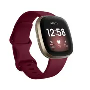 Fitbit Versa 3 4 Sense Sense 2 Smartwatch Soft Silicone Replacement Band Vermillion