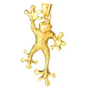14K Gold Climbing Frog Pendant