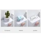 Wall Mount Toilet Paper Roll Holder with Drawer Shelf Adhesive Tissue Box Rack