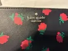 NWT KATE SPADE NEW YORK LUCY DITSY ROSE BLACK TOSS BLACK & RED MULTI WRISTLET