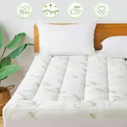 1000GSM Bamboo Mattress Topper Pillowtop Fitted Mattress Underlay Pad