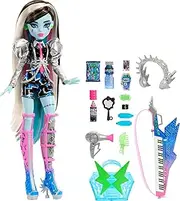 Monster High Doll, Amped Up Frankie Stein Rockstar with Instrument and Performance-Themed Accessories Like Headphones