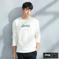 在飛比找momo購物網優惠-【JEEP】男裝 品牌文字LOGO厚磅長袖T恤(白色)