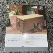 Threshold Rectangle 42" Fire Pit Cover - Tan - Heavy Duty UV Protection 42x20x16