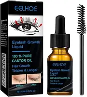 Pure Castor Oil Eyelash Growth Serum, 10ml, with Applicator Brush