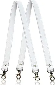 [A ALLZEDREAM] Allzedream Genuine Leather Shoulder Bag Replacement Strap Canvas Sew 2pcs White