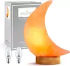 100% Authentic Himalayan Salt Lamp Hand-Carved Moon Crystal with Dimmer Cord – 5