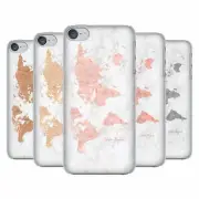 NATURE MAGICK ROSE GOLD WORLD MAP ON MARBLE BACK CASE FOR APPLE iPOD TOUCH MP3