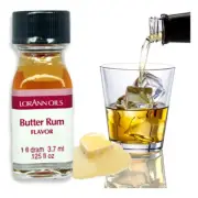 LorAnn Oils StrengthFlavor Food Flavor, .0125 fl oz - 3.7ml, Butter Rum