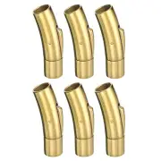 Leather Cord End Clasp, 6Pcs 6mm Hole Column Clasps Connectors Making, Gold