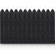 Bememo 12 Pieces Sealing Wax Sticks with Wicks Antique Fire Manuscript Black