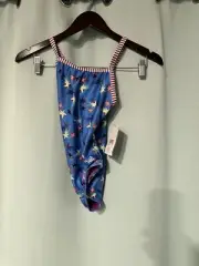 NWT Dolfin Uglies Girls One Piece Swimsuit Size 10 Blue Stargazer Print UPF 50