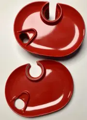 Reston Lloyd Eurita Red Set of 8 Melamine Party Platter 10”x7.5” NEW