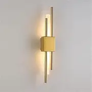 TONFON LED Indoor Wall Lamp Modern Black and Bronze Wall Light Brass Gold Metal Acrylic LED Wall Sconce for Bedroom Bedside Living Room Study Room Corridor Entryway Restaurant Wall Mounted Lamp(A,Neut