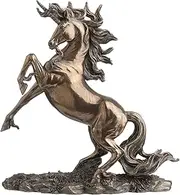 Bronzed rearing Unicorn Statue