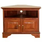 Jeremiah solid Mahogany 2 door Corner Entertainment Unit/TV Stand light pecan