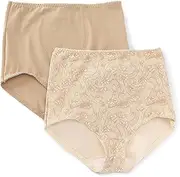 [Bali] Women's Shapewear Brief, Light Control Smoothing Shapewear Underwear, Tummy Control 2-Pack (Colors May Vary)