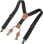 ["Abbraccia"] Kids Suspender Tuxedo Suspenders Adjustable Elastic Straps Clip on Y Back Brace Pants Suspender for Halloween Formal Wear