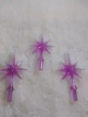 3 pack Small Purple Snowflake Stars For Ceramic Christmas Tree. Toppers