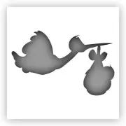 Stork with Baby Stencil - Choose a Size - Laser-Cut Reusable Plastic