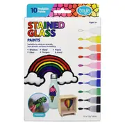 10PK Boyle Stained Glass Peelable Drawing Paints Art/Craft Kids/Children 3y+