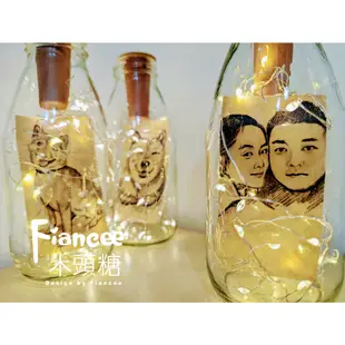 FIANCEE木頭糖 銅線LED燈素描瓶中畫 可畫雙物素描畫   發光瓶畫