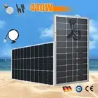 12V 440W Fixed Solar Panel Kit Mono Generator Bifacial Battery Charger 400Watt