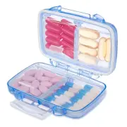 Travel Pill Organizer, 4 Compartments Portable Pill Case, Moisture Proof Smal...