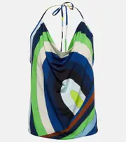 [Pucci] Pucci Iride halterneck top AU 16 multicoloured