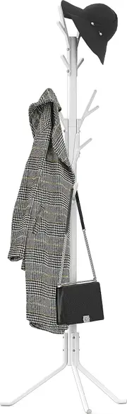 18-Hook Tree Coat & Hat Hanger in White